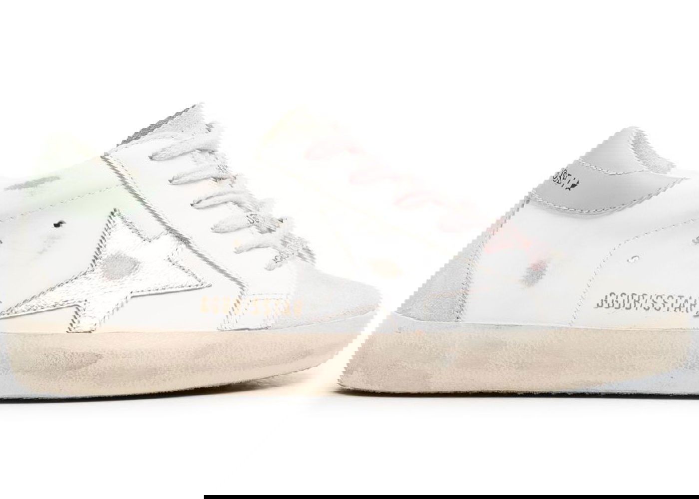 Кецове и обувки Golden Goose Super-Star White Ice Silver Aquamarine W Бяло | GWF00102.F004782.82379, 0