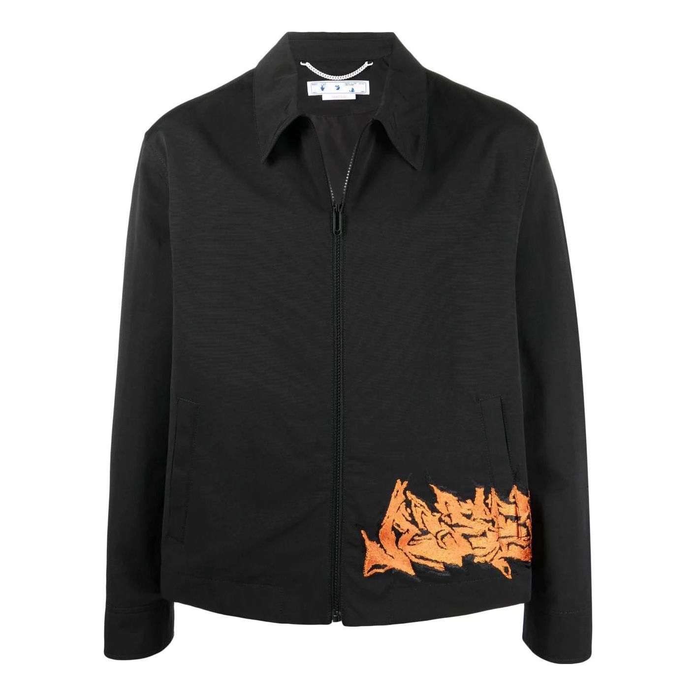 Ветровка Off-White Embroidered Pattern Zipper Jacket Черно | OMEA313S22FAB0011020, 0