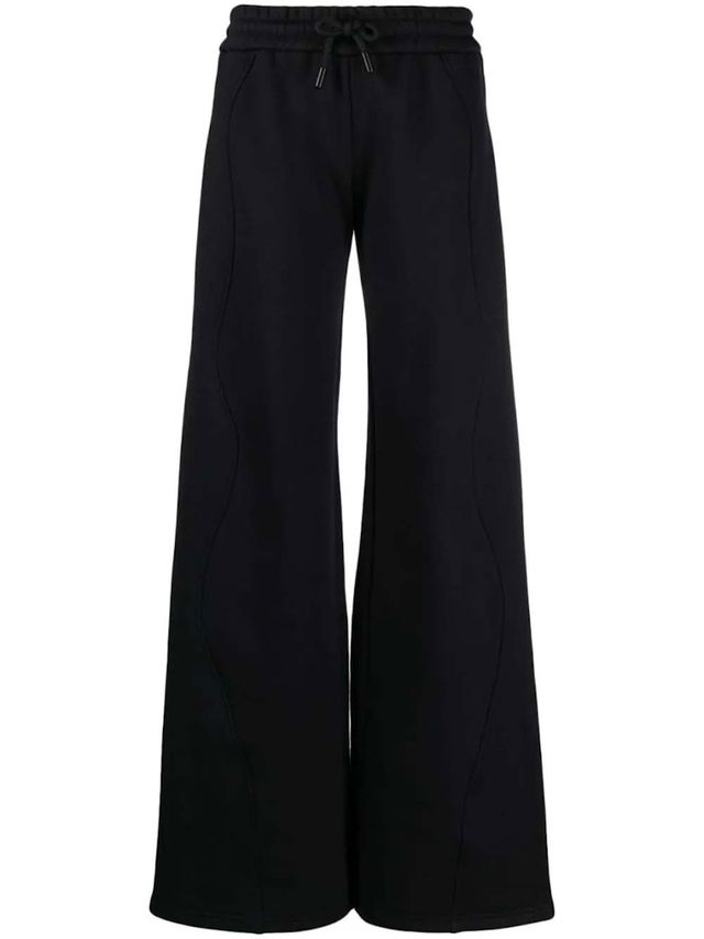 Piping-Detail Cotton Track Pants Black