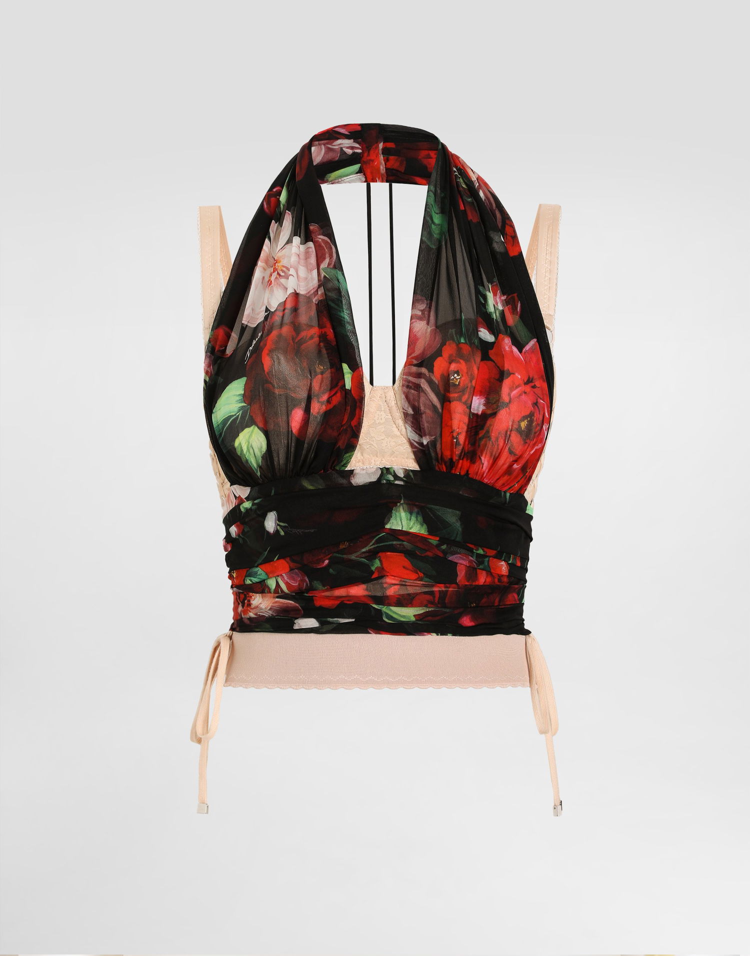 Съкратен топ Dolce & Gabbana Dolce & Gabbana Floral Print Marquisette and Chiffon Corset Top Многоцветен | F7AW9TIS1Y6HN5PD, 0
