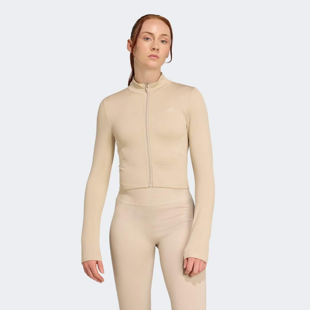 Яке adidas Performance Essentials Training Zip-Up Jacket Бежово | JX3914, 0