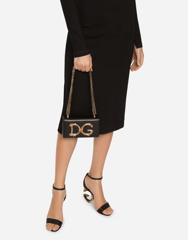 Дамска чанта Dolce & Gabbana Dolce & Gabbana DG Girls Calfskin Phone Bag Черно | BI1416AW07080999, 1