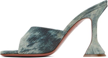 Аксесоари Amina Muaddi Amina Muaddi Lupita Slipper Heeled Sandals Синьо | LUPITA SLIPPER CL PRINTED SUEDE, 2