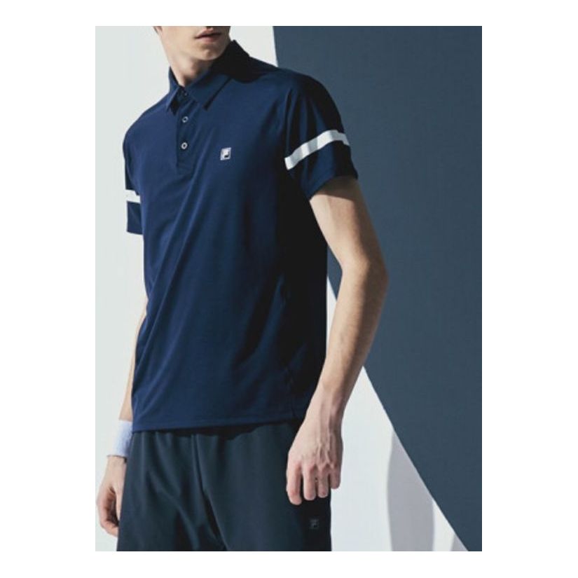 Поло тениска FILA Contrast Stitching Polo Shirt Тъмно синьо | A11M021152F-NV