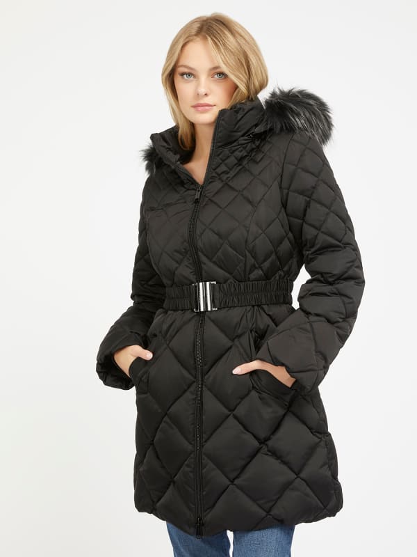 Пухо яке GUESS Real Down Long Черно | W3BL36WEX52, 0