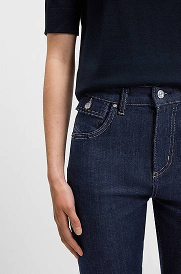 Дънки BOSS BOSS Bootcut Stretch Denim Jeans with Coin Pocket Тъмно синьо | 50544989, 1