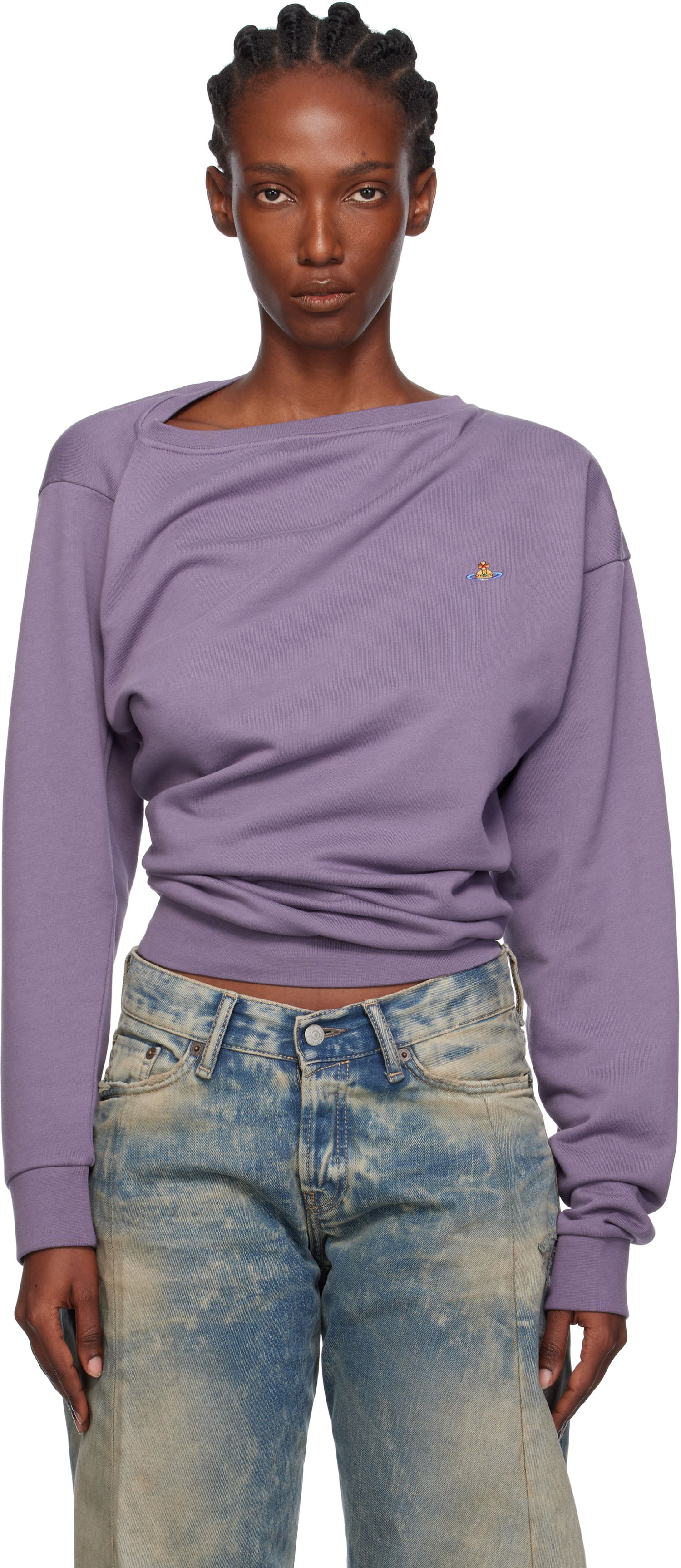 Суитчър Vivienne Westwood Vivienne Westwood Hebo Draped Sweatshirt Лилаво | 3I010015-J006O-, 0
