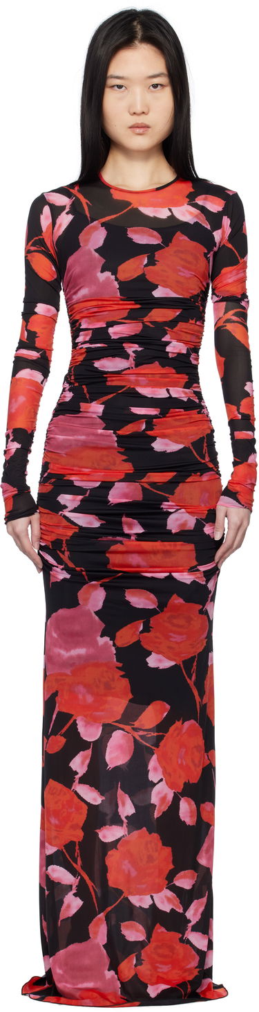 Pокля Blumarine Blumarine Floral Print Mesh Maxi Dress Многоцветен | P522A610A, 0