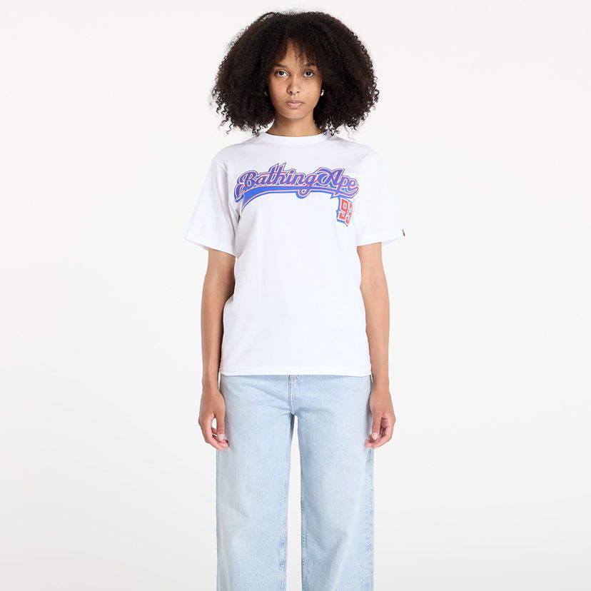 Тениска BAPE Baseball Logo T-Shirt Бяло | 001TEL301056MWH9