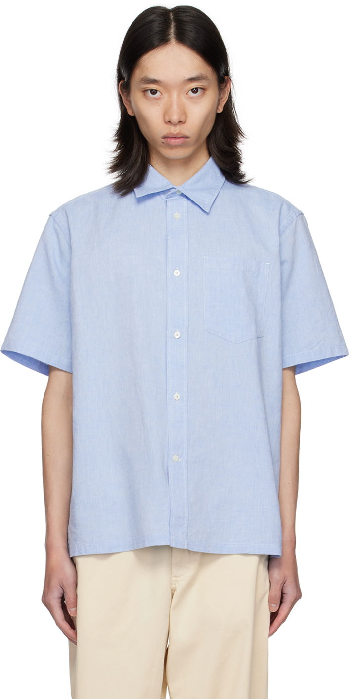 Риза NORSE PROJECTS Ivan Light Blue Linen Shirt Синьо | N40-0796