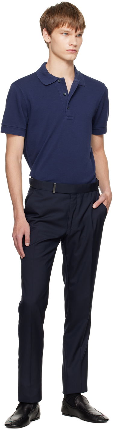 Поло тениска Tom Ford TOM FORD Piquet Polo Тъмно синьо | JPS011-JMT013, 4