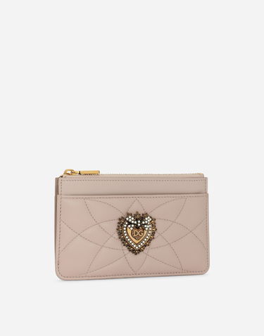 Портфейл Dolce & Gabbana Devotion Medium Quilted Leather Card Holder Бежово | BI1261AV96780412, 1