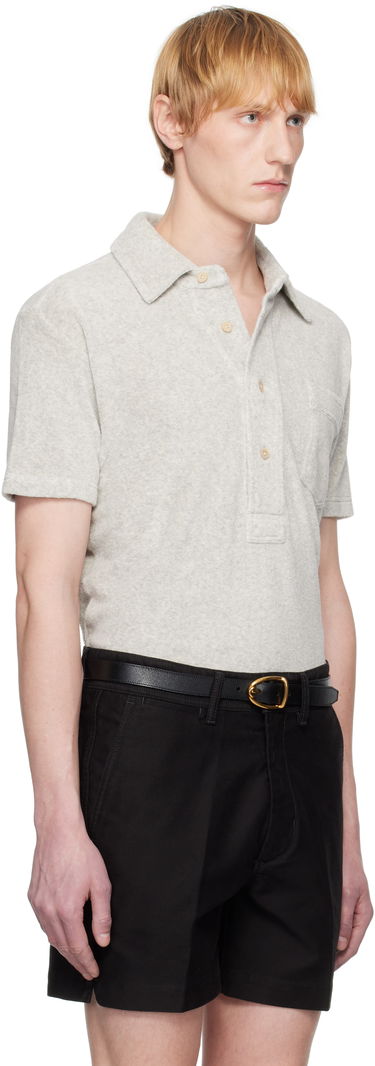 Поло тениска Tom Ford Tom Ford Towelling Polo Черно | JPS009-JMC053S25, 4