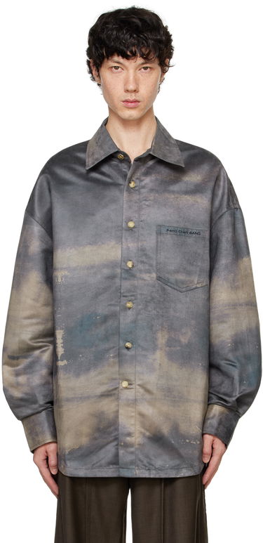 Риза Feng Chen Wang Feng Chen Wang Printed Faux-Chamois Shirt Сиво | FUF18SR01, 0