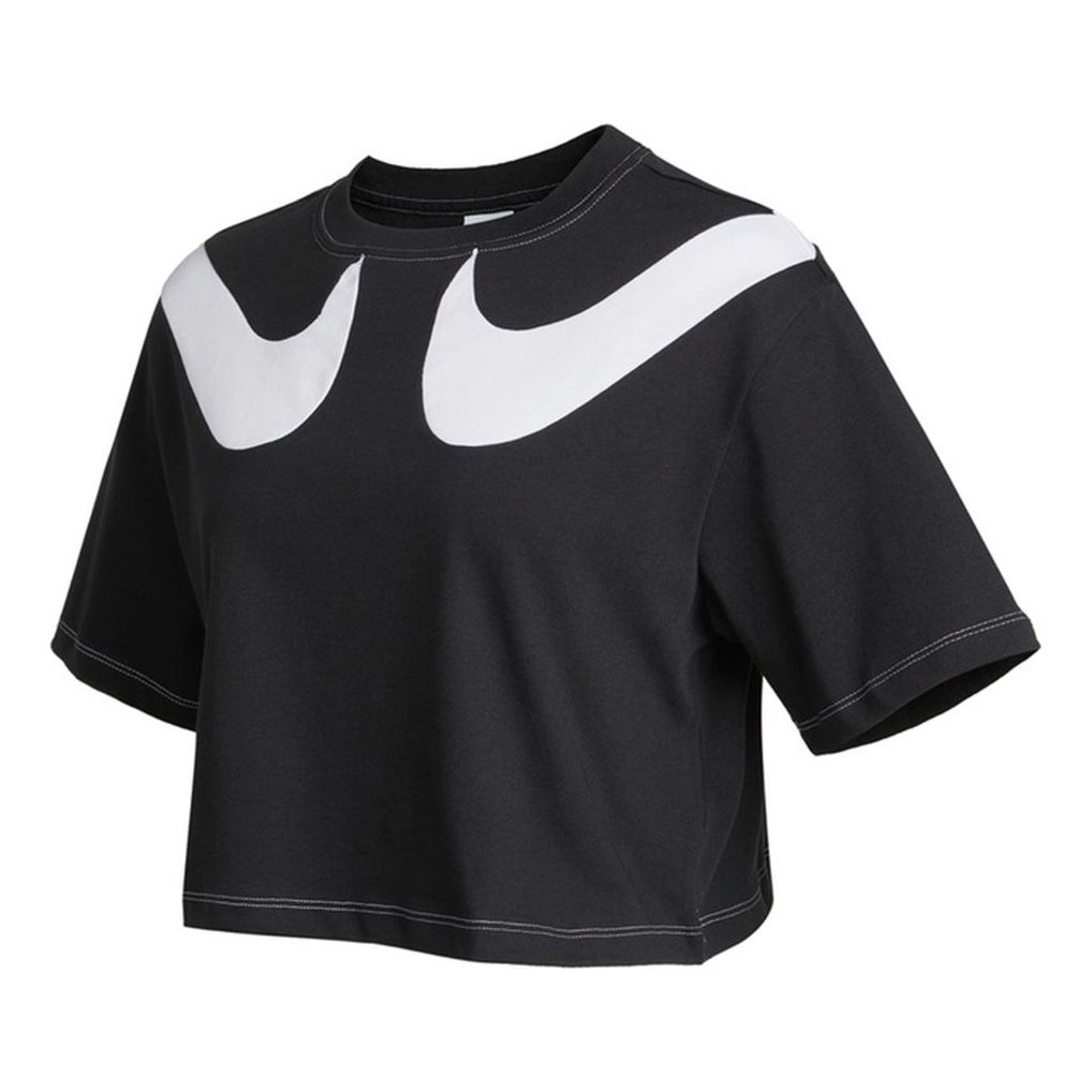 Съкратен топ Nike Sportswear Swoosh GX Modified Crop Short Sleeve T-Shirt Черно | DD5591-010, 0