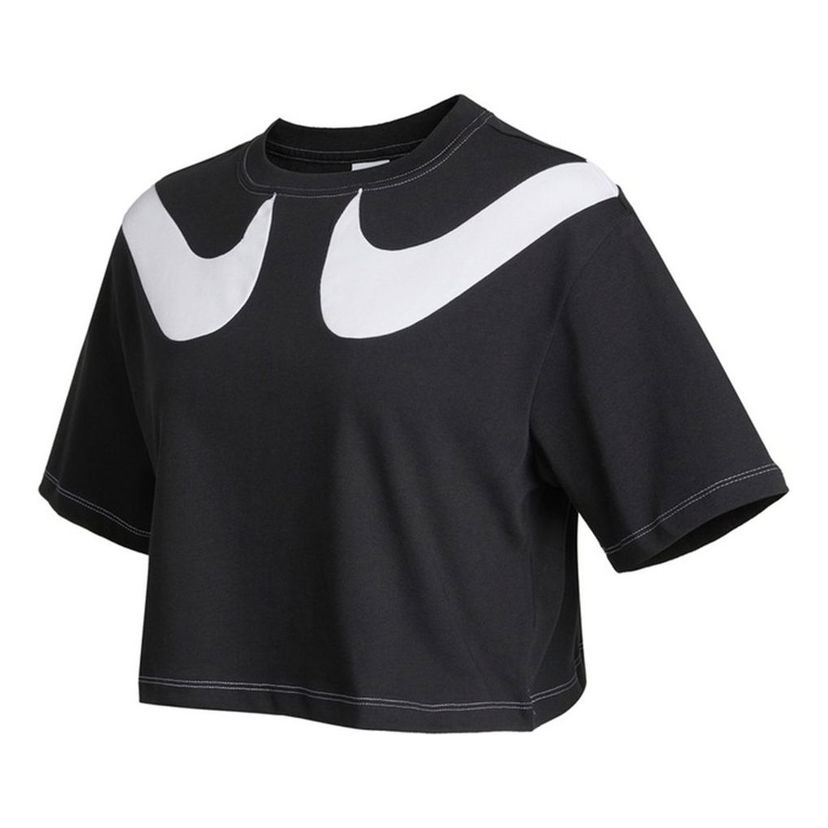 Съкратен топ Nike Sportswear Swoosh GX Modified Crop Short Sleeve T-Shirt Черно | DD5591-010