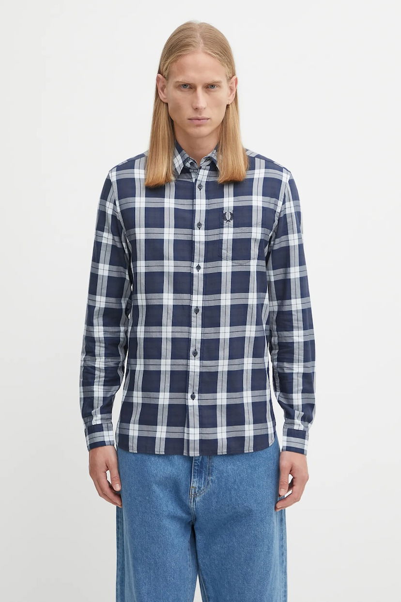 Риза Fred Perry Fred Perry Checked Regular Fit Shirt Тъмно синьо | M1742