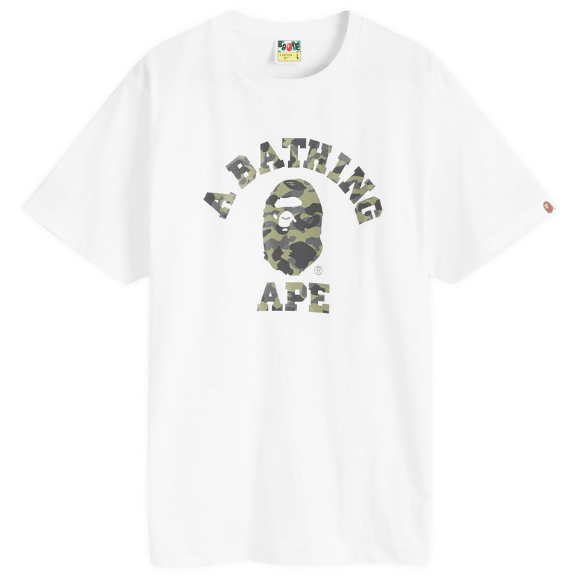 Тениска BAPE A Bathing Ape 1st Camo College T-Shirt Бяло | 001TEK301008M-WHG