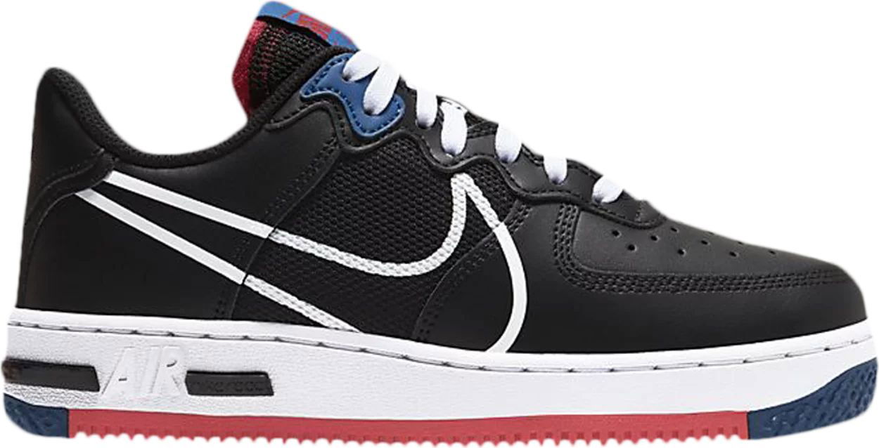 Кецове и обувки Nike Air Force 1 Low React SU "Black Gym Red" GS Черно | CT5117-002, 0