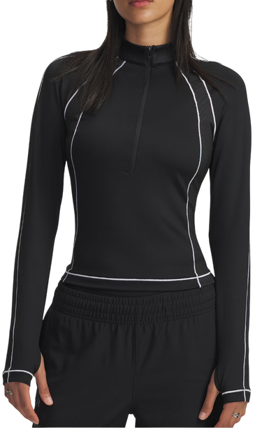 Тениска Under Armour ColdGear Textured 1/2 Zip Long Sleeve Performance Top Черно | 6003998-003, 0