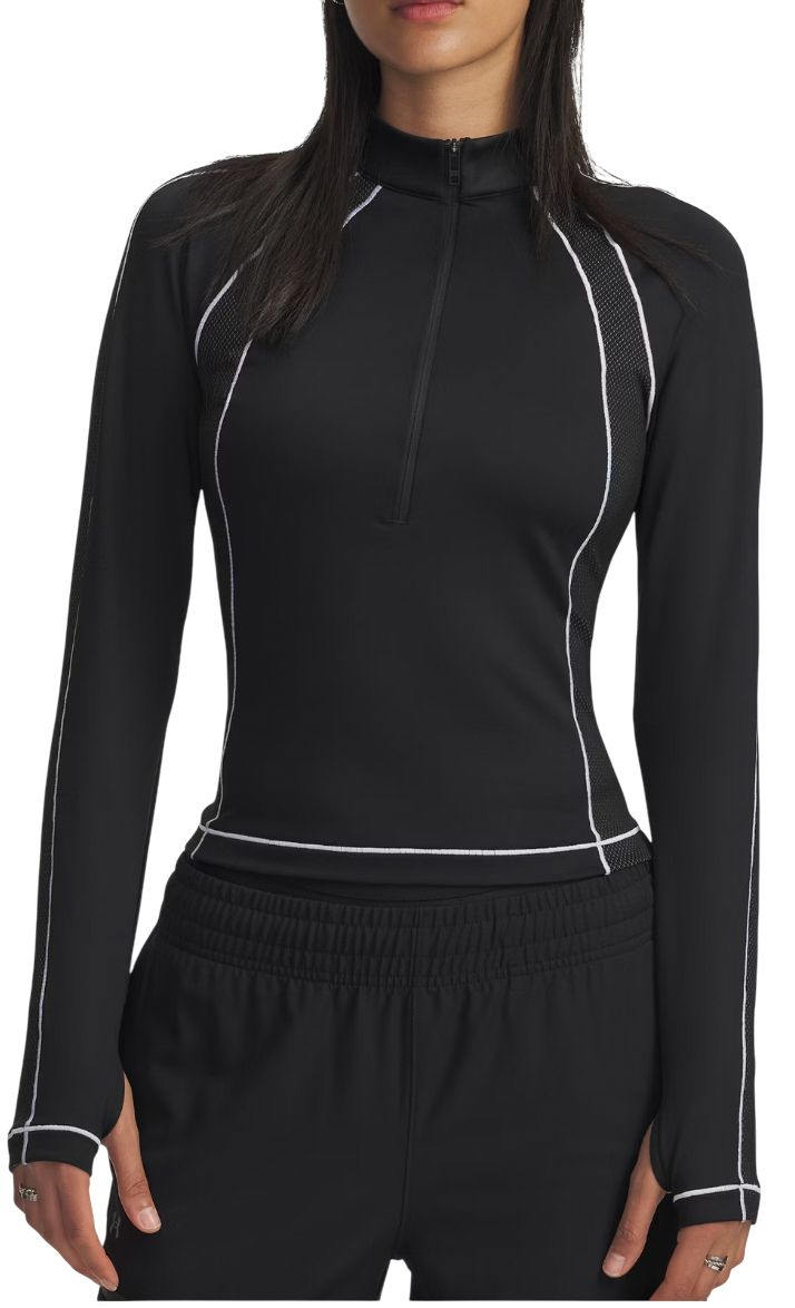 Тениска Under Armour ColdGear Textured 1/2 Zip Long Sleeve Performance Top Черно | 6003998-003