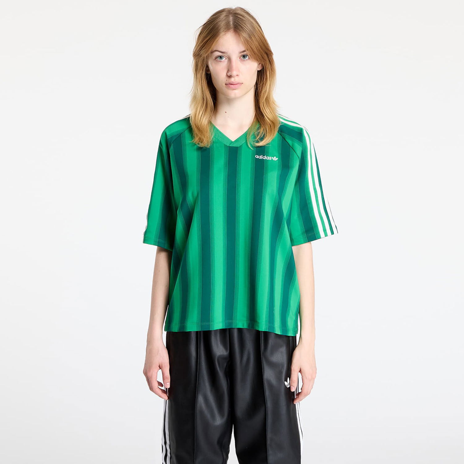 Тениска adidas Originals Loose Linear T-Shirt Зелено | JW6022, 0