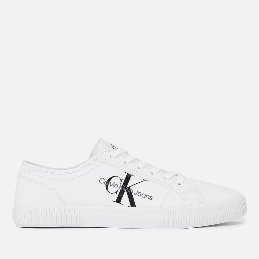 Кецове и обувки CALVIN KLEIN Jeans Men's Essential Canvas Trainers Бяло | YM0YM00306YBR