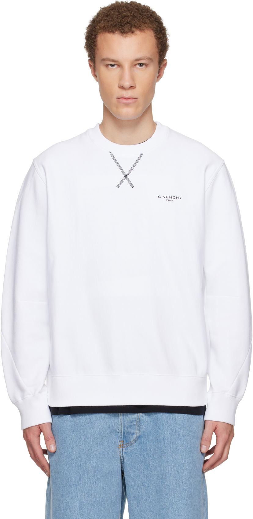 Суитчър Givenchy Couture Seam Sweatshirt Бяло | BMJ0P63YS1100