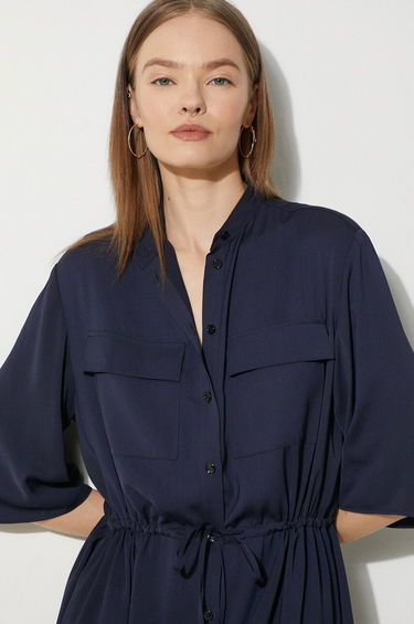 Pокля MAISON KITSUNÉ Maison Kitsuné Double Pocket Mini Dress Тъмно синьо | MW01607WF0022, 4