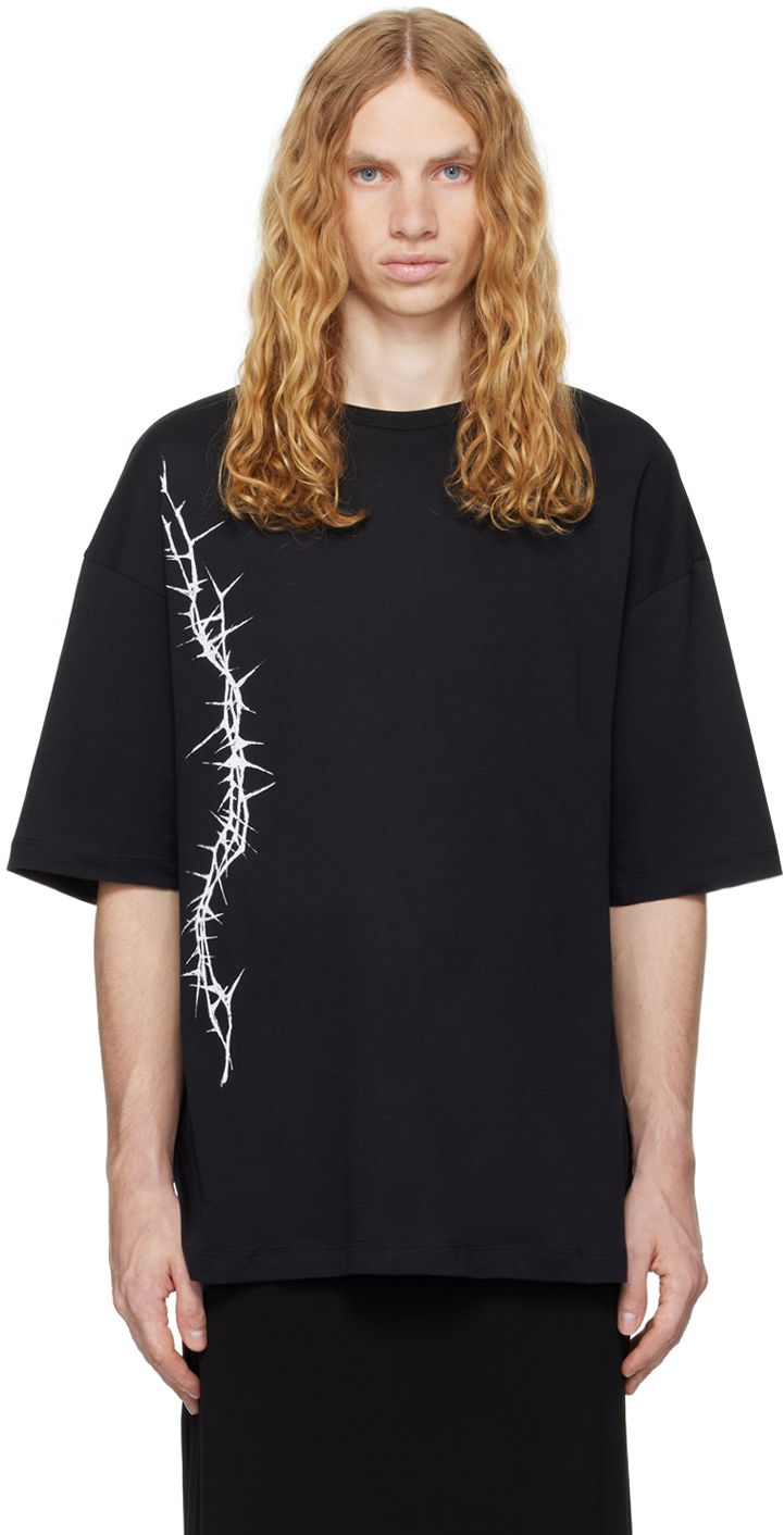 Тениска Ann Demeulemeester Dieter Print Black T-Shirt Черно | 2402-M-JTS06-35-FA206-099