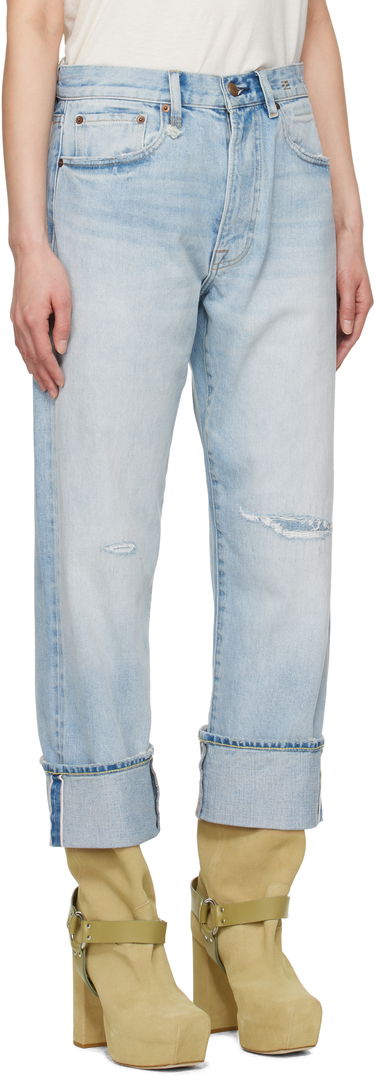 Дънки R13 R13 Cuffed X-Boyfriend Jeans Синьо | R13WD111-D295C, 1