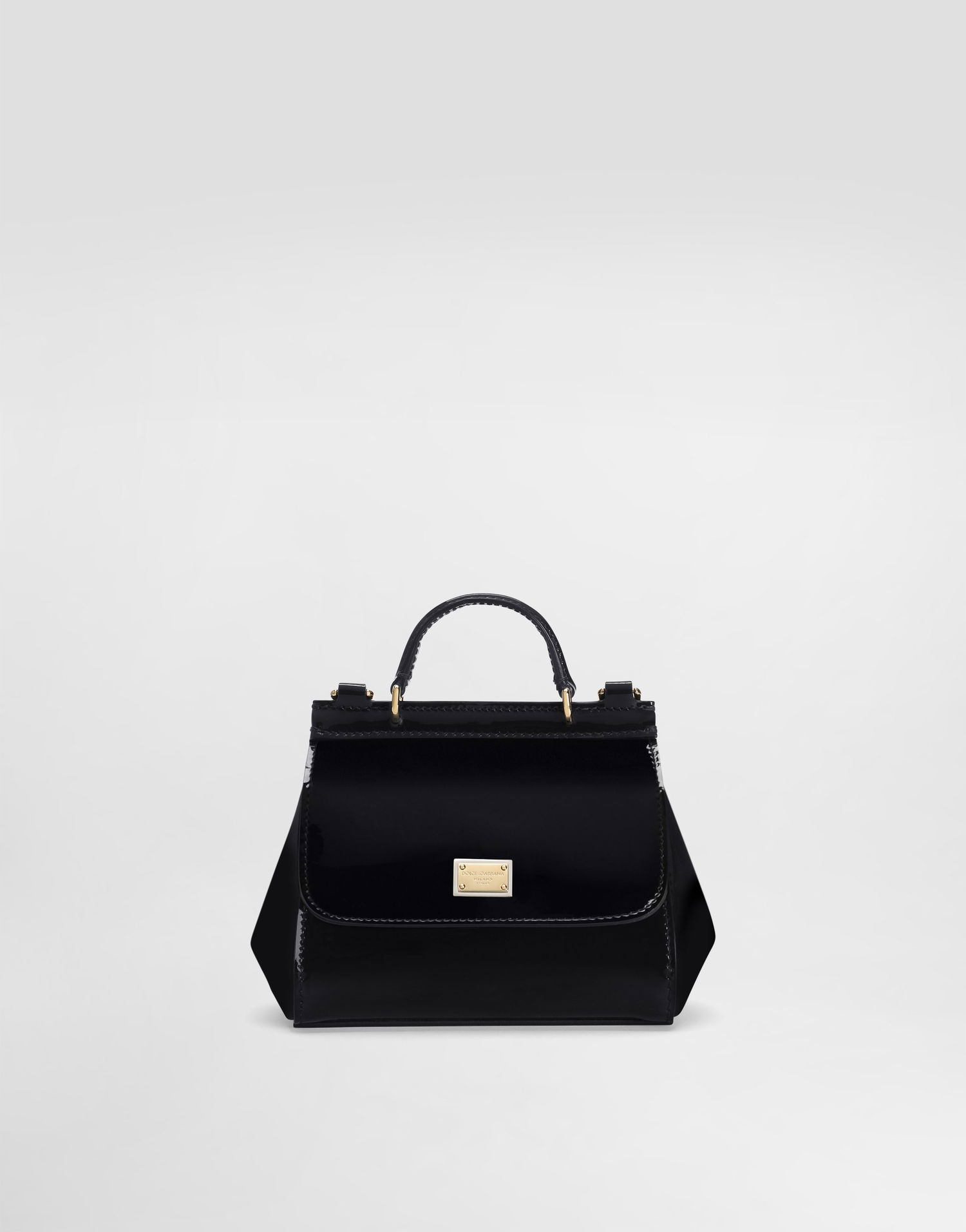 Дамска чанта Dolce & Gabbana Dolce & Gabbana Mini Sicily Patent Leather Bag Черно | EB0003A106780658, 0