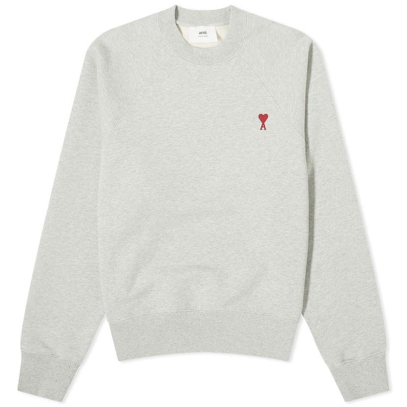 Суитчър AMI Paris Red Small De Coeur Sweatshirt Сиво | BFUSW005-747-951