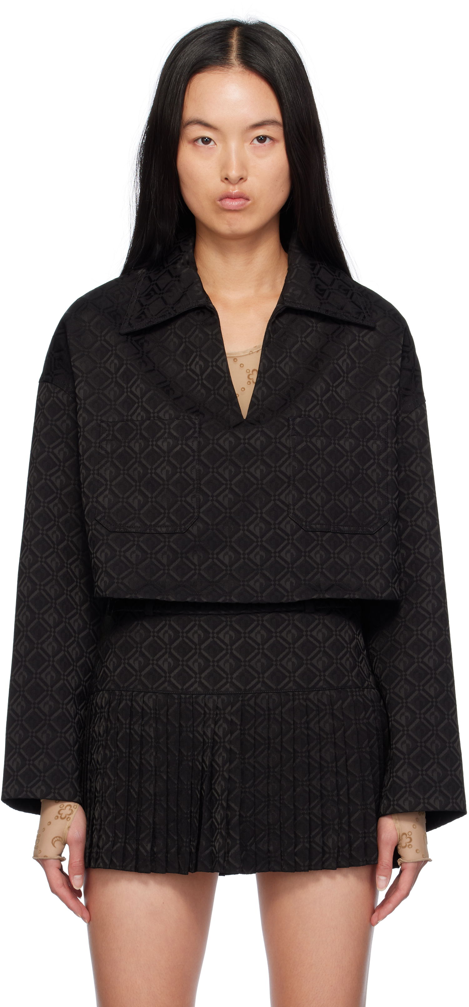 Риза Marine Serre Tailoring Blouse Черно | WSI024A, 0