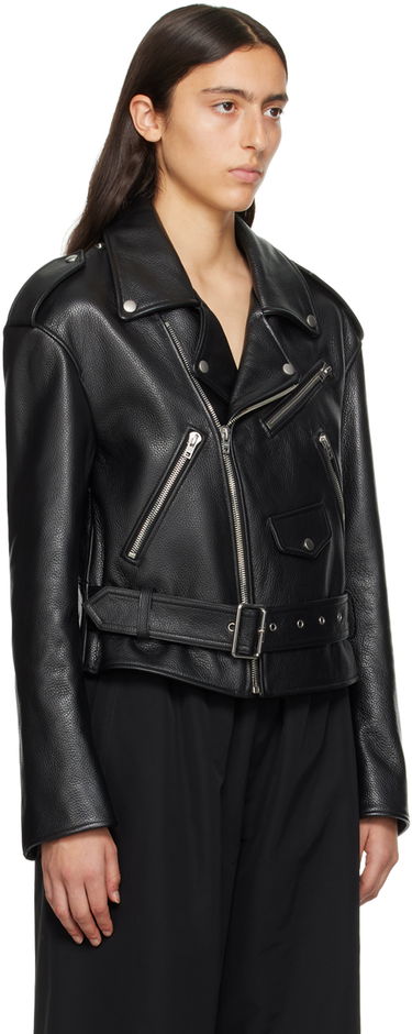 Яке бомбър We11done We11done Women's Leather Biker Jacket Черно | WD-R53-23-130-W-BK, 1