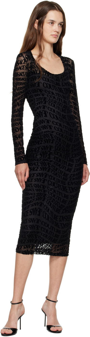 Pокля Versace Versace Jeans Couture Flock Liquify Tulle Midi Dress Черно | E79HAO920_EJS490, 3