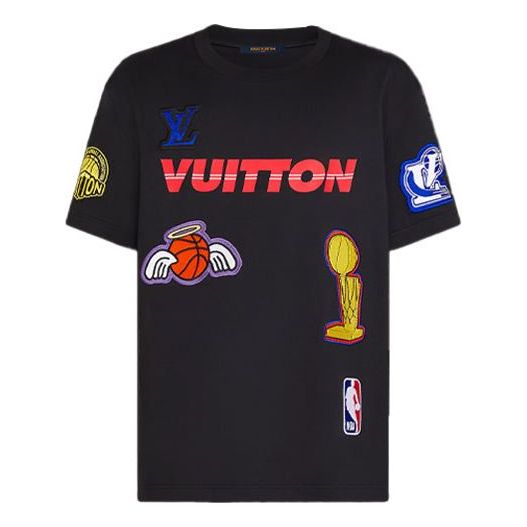 Тениска Louis Vuitton NBA Crossover Graphic Print T-Shirt Черно | 1A8XEB, 0