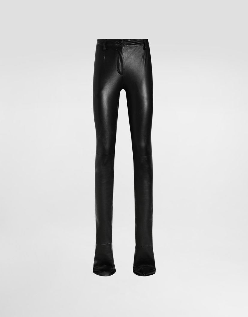 Панталони Dolce & Gabbana Dolce & Gabbana Stretch Nappa Leather Trousers Черно | FTDFKLHULYLN0000