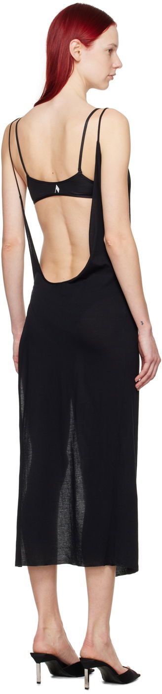 Pокля The Attico Attico Vented Midi Dress Черно | 243WCM93 C084, 2