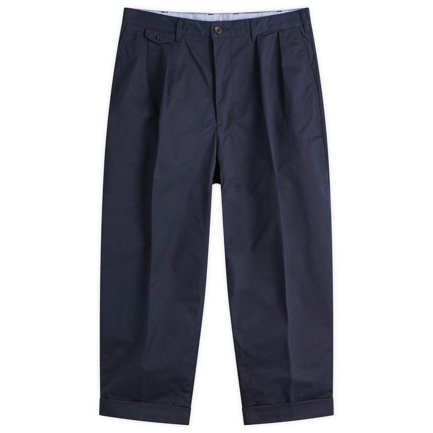 Панталони BEAMS Beams Plus 2 Pleat Chino Trousers, Size Small Тъмно синьо | 3823-0097-874-79, 1