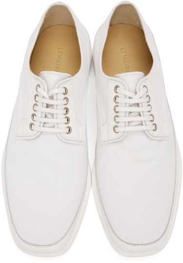 Облекло LEMAIRE LEMAIRE Canvas Derbys Бяло | M 221 FO312 LF458, 4