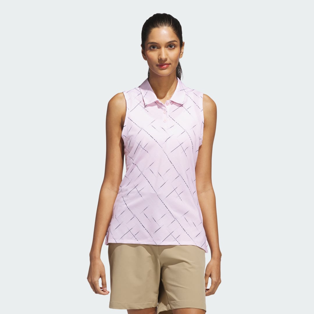 Поло тениска adidas Performance Ultimate365 Printed Sleeveless Polo Shirt Розово | JM1979, 0