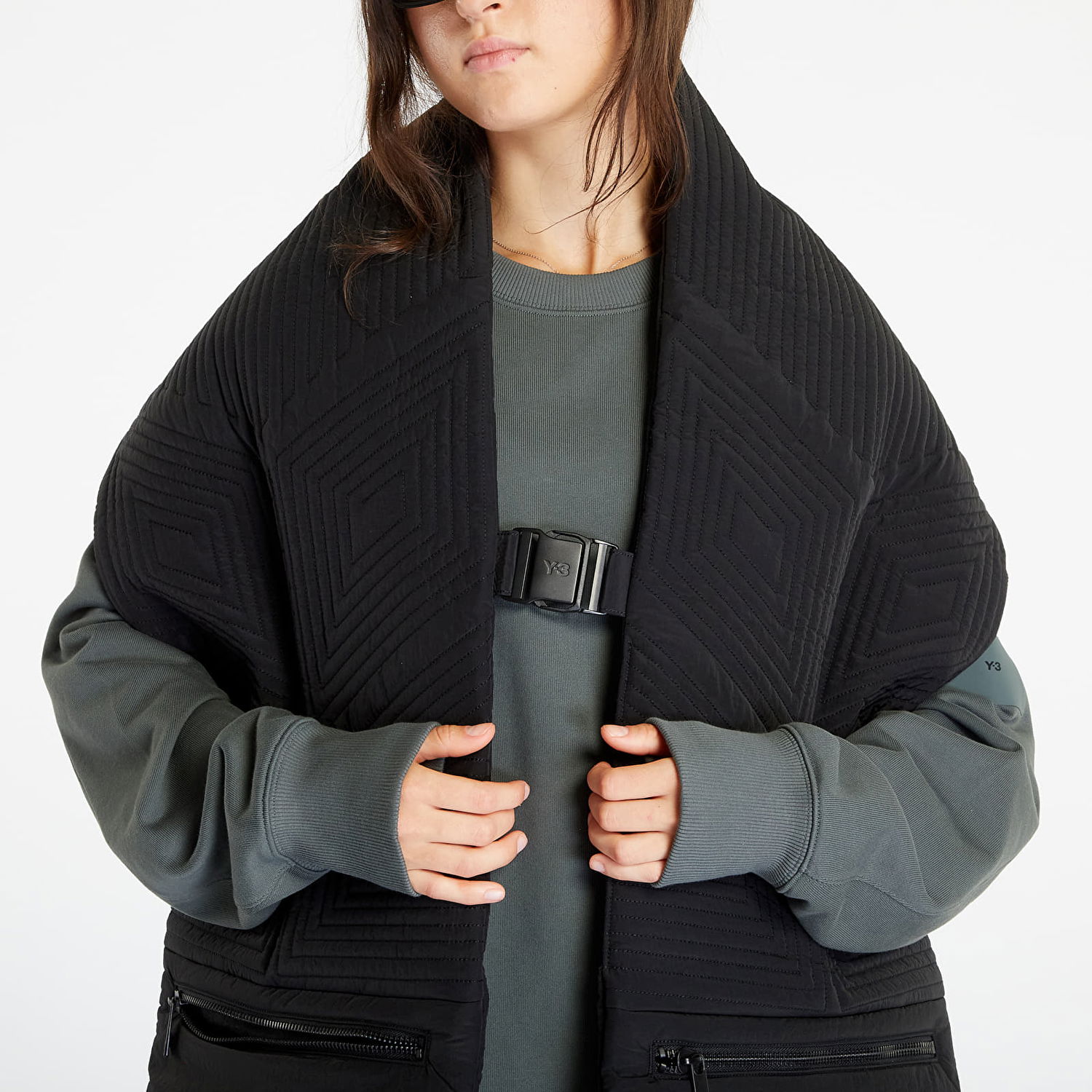 Шал Y-3 Quilted Scarf Black Черно | IP7161, 1