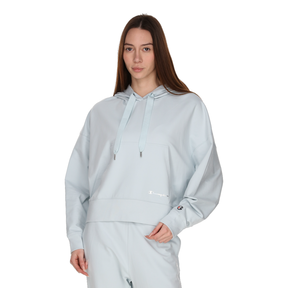 Суитчър Champion Relaxed Fit Pullover Hoodie with Drawstring and Kangaroo Pocket Синьо | 118205-BS056, 0