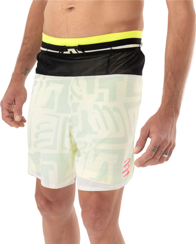 Къси панталони Compressport Trail Running Shorts 2-In-1 Бяло | ashm3710023
