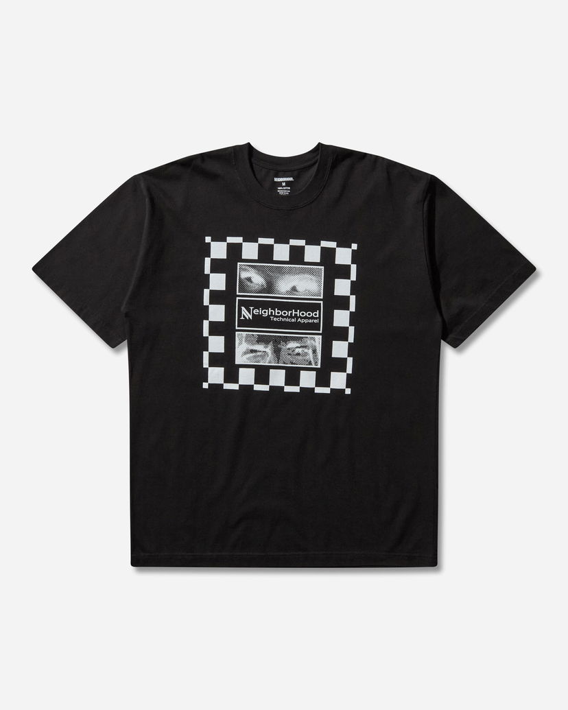 Тениска Neighborhood T-Shirt with Checkered Eye Graphic Черно | 252PCNH-ST07 BLACK