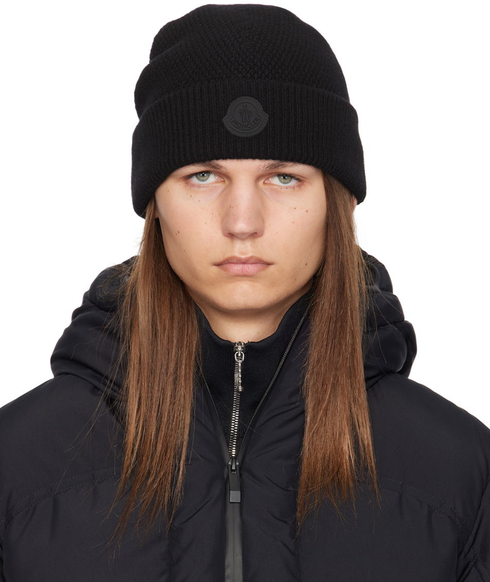 Шапка Moncler Black MB Wool Beanie Черно | J20913B00038M1242, 0