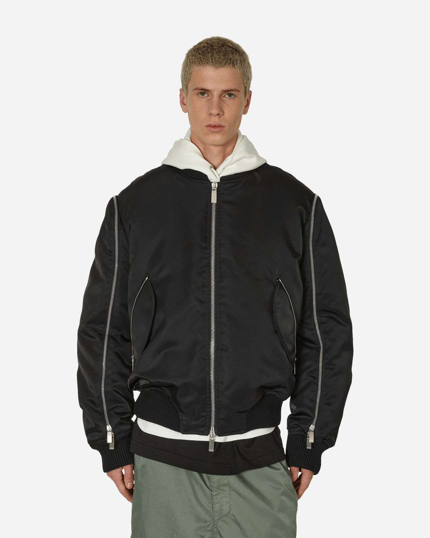 Яке бомбър Off-White Arrow Embroidered Zip Bomber Jacket Black Черно | OMEH052F23FAB001 1010, 0