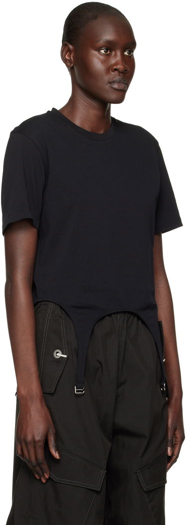 Съкратен топ Dion Lee Garter Slim T-Shirt Черно | C3098R23, 1