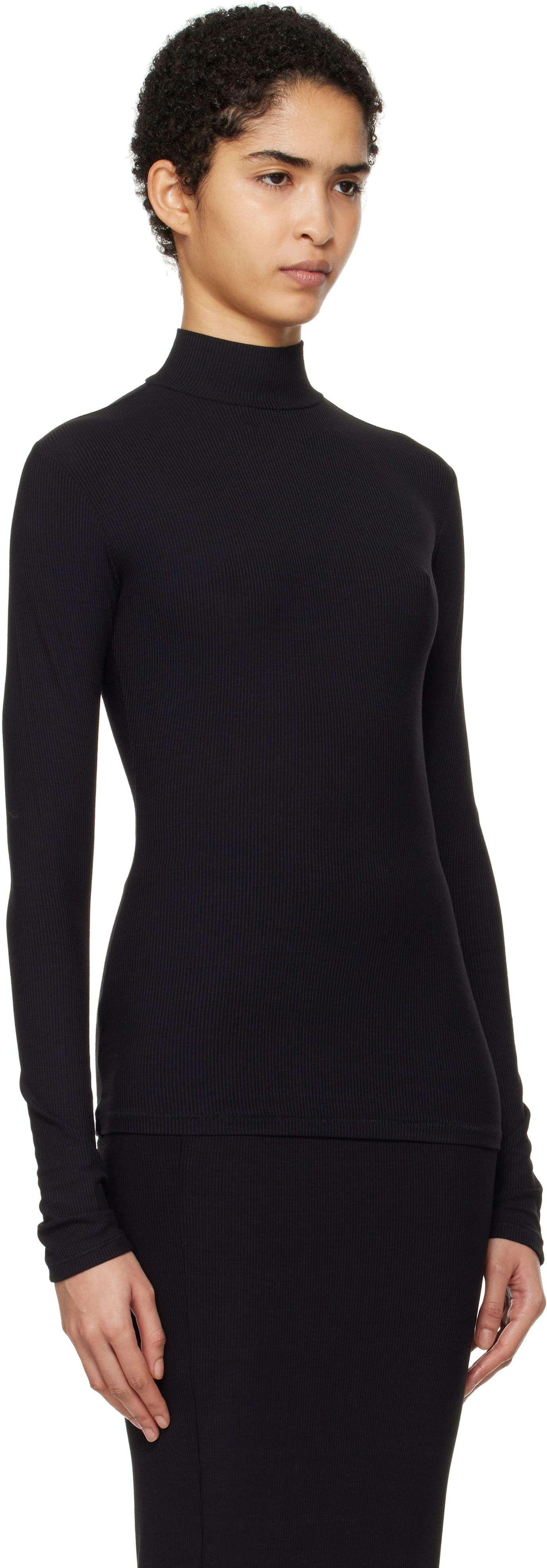 Пуловер SKIMS SKIMS Soft Lounge Mock Neck Long Sleeve Top Черно | LS-LST-6329W, 1